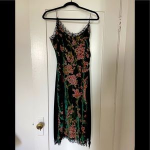 Vintage velvet floral slip dress